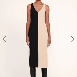 Staud Dana dress in black & buff, size small